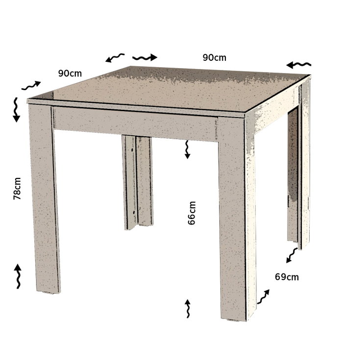 Hanah Home Mesa de Comedor Roble 90 cm Hanah Home Mesa de Comedor Roble 90 cm